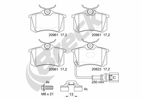 Set placute frana,frana disc 23823 10 704 10 BRECK